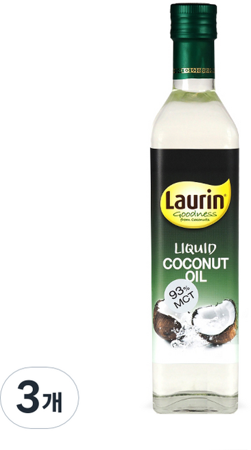 Laurin 椰子MCT油, 500ml, 3個