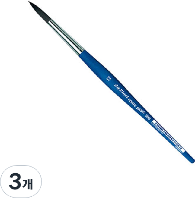 davinci 세필붓 393 라운드 합성수지, 12호, 3개
