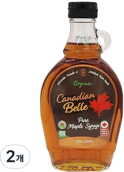 Canadian Bell 有機純楓糖漿, 330g, 2個