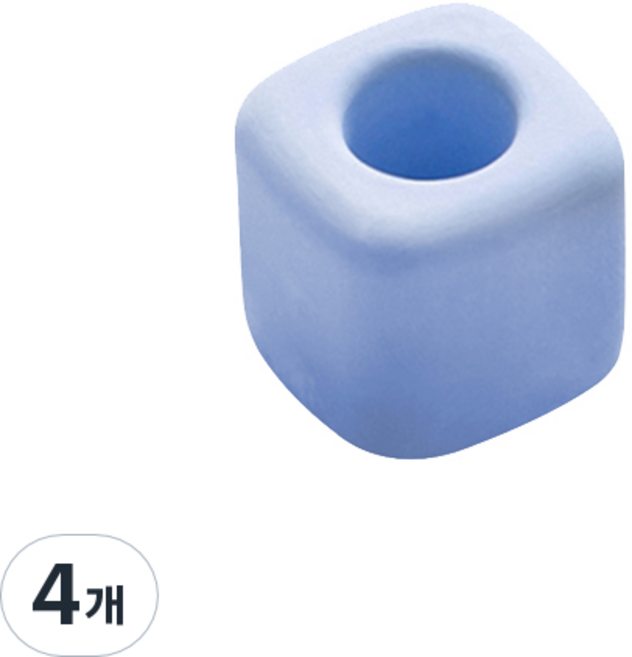 블럭마트 규조토 칫솔꽂이 사각, 블루, 4개