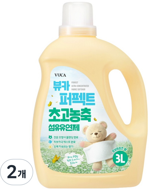 뷰카 퍼펙트 초고농축 섬유유연제 모닝브리즈향, 2개, 3L