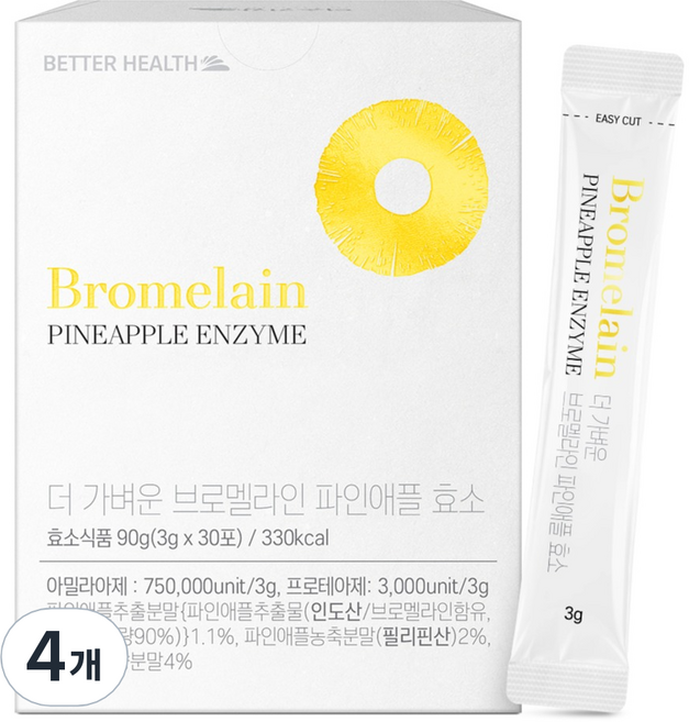 Better Health Barrel Health 更輕盈鳳梨蛋白酶鳳梨酵素 30入, 90g, 4個