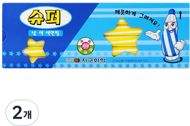 지구화학 슈퍼 색연필 낱색 노랑 12p, 1색, 2개