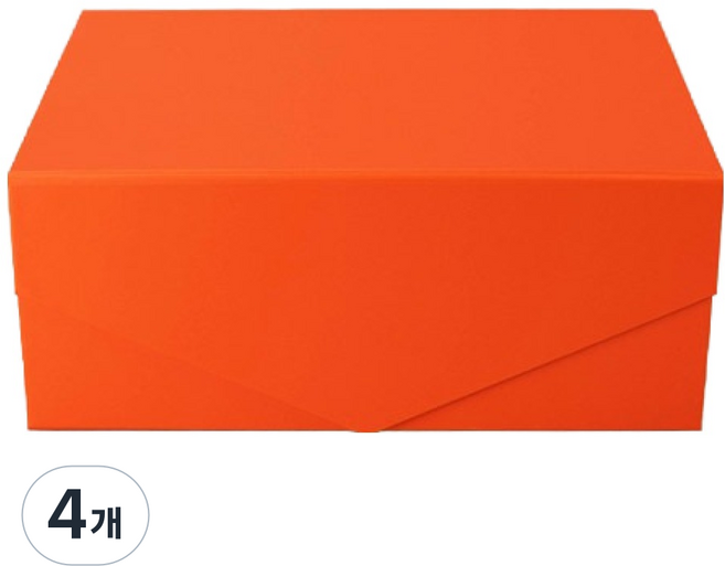 이홈베이킹 튼튼한 접이식 자석상자 중, 오렌지, 4개