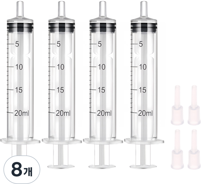 다온셀렉트 무한잉크 충전 석션팁 포함 석션주사기 20ml, 혼합색상, 8개