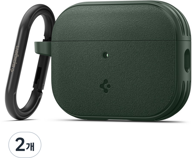 슈피겐 에어팟 프로3 케이스 슈피겐볼트 + 키링 세트, ACS09827, 미드나이트그린, 2개