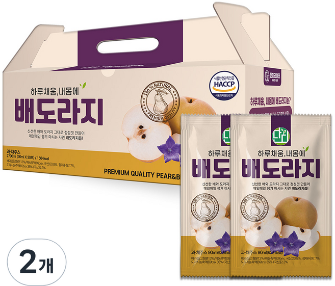 단디푸드 하루채움 내몸에 도라지배즙, 90ml, 2개