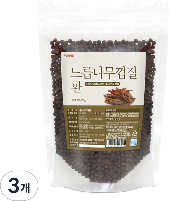 갑당약초 느릅나무껍질환, 3개, 600g