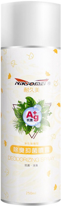 耐久美 銀離子 除臭抑菌噴霧 250ml 添加有效成分 快速去除異味, 1瓶