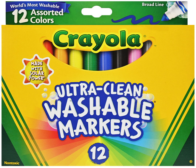 Crayola 繪兒樂 可水洗粗頭彩色筆, 12色, 1盒