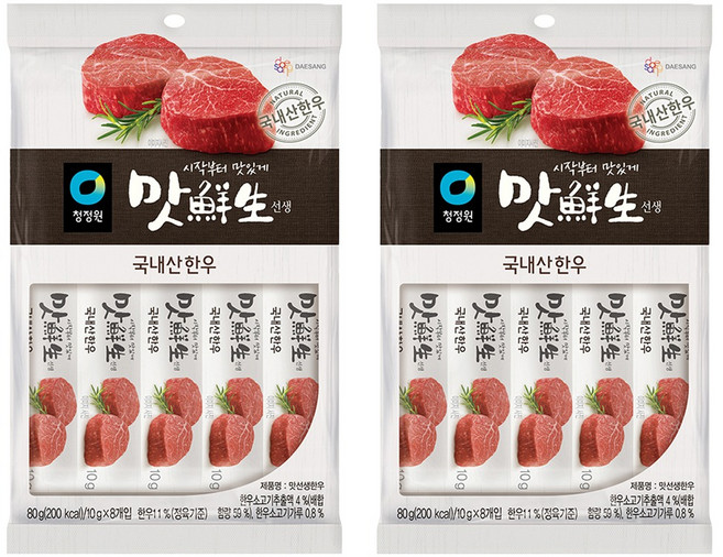 청정원 맛선생 한우, 80g, 2개