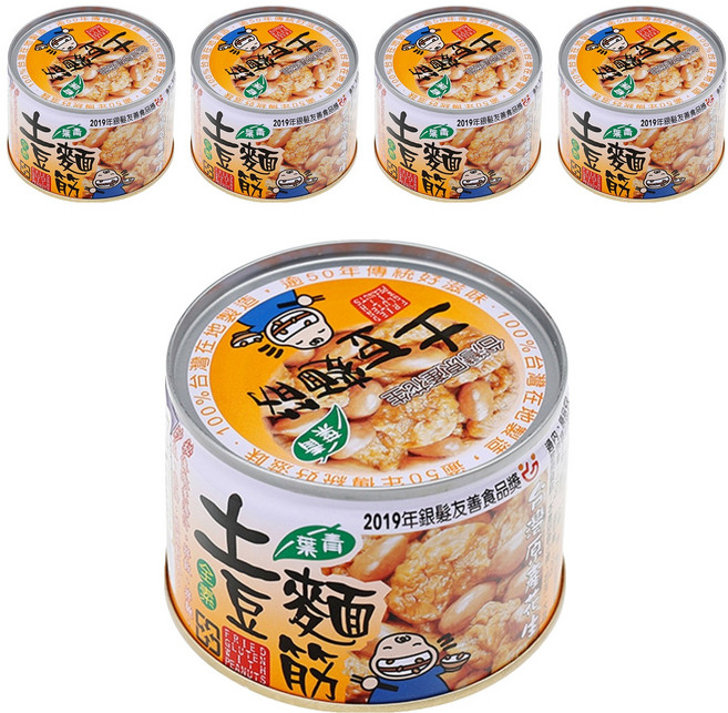 青葉 土豆麵筋 特選台灣在地原生土豆搭配超Q彈麵筋, 170g, 5罐