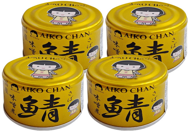 AIKO CHAN 伊藤食品 味噌煮鯖魚罐 金, 150g, 4罐
