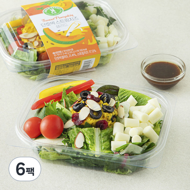 그린래빗 단호박 스트링치즈 샐러드, 205g, 6팩