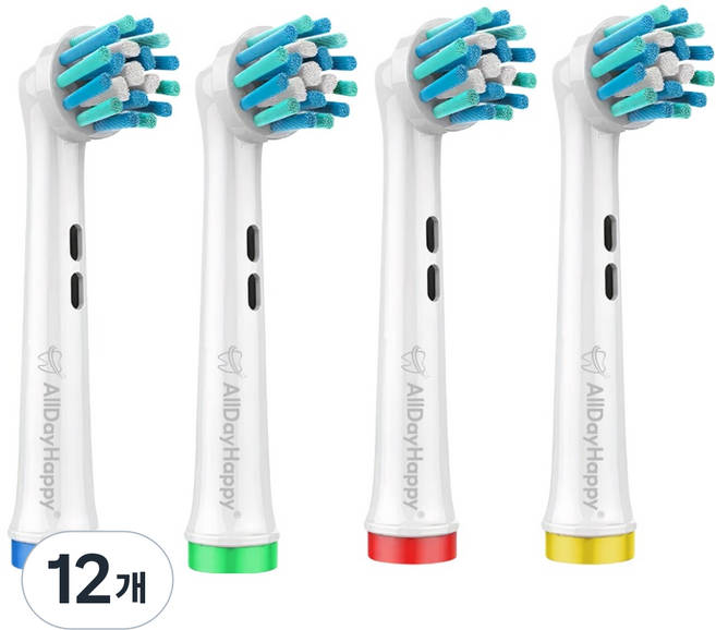Alldayhappy EB-50X 歐樂B 電動牙刷 相容刷頭, 12個, 白色, EB50-X