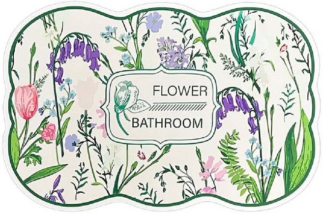 센스팟 빨아쓰는 규조토 발매트 플라워 발매트, 화이트물망초