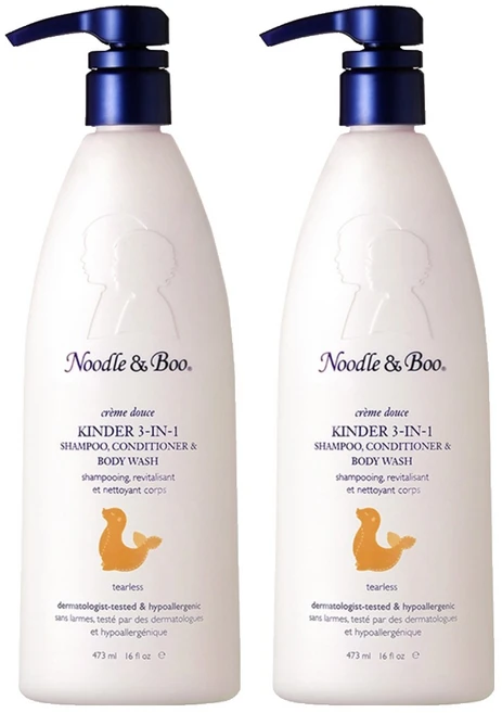 누들앤부 유아용 대용량 킨더 3 in 1 샴푸 린스 앤 워시, 473ml, 2개 - 쿠팡