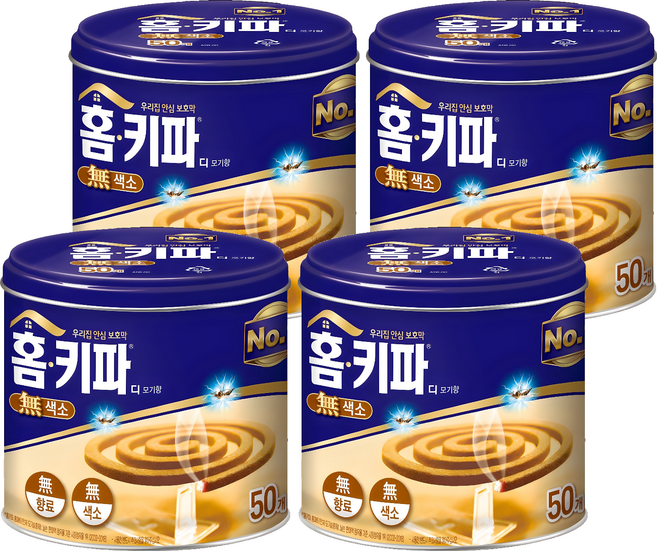 홈키파 디 모기향 50개입, 650g, 4개