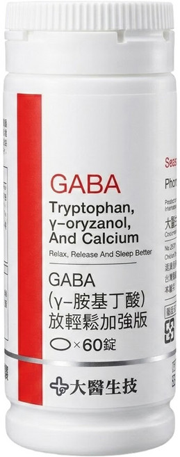 大醫生技 GABA y-胺基丁酸 放輕鬆加強版, 60顆, 1罐