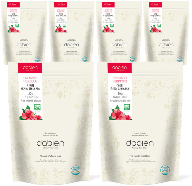 다비앙 유기농 히비스커스 차, 1.5g, 20개입, 6개