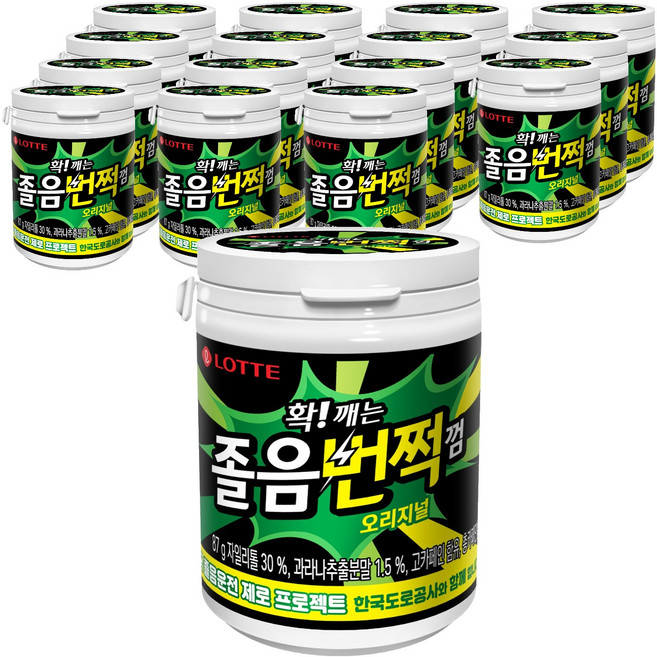 롯데웰푸드 졸음번쩍 껌 오리지널, 87g, 16개