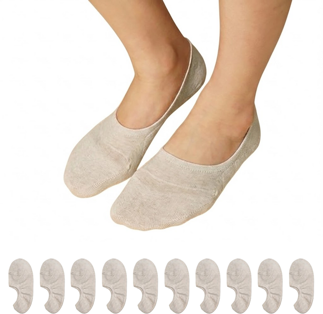 Sockpiens 女款 素色加固隱形襪 10雙