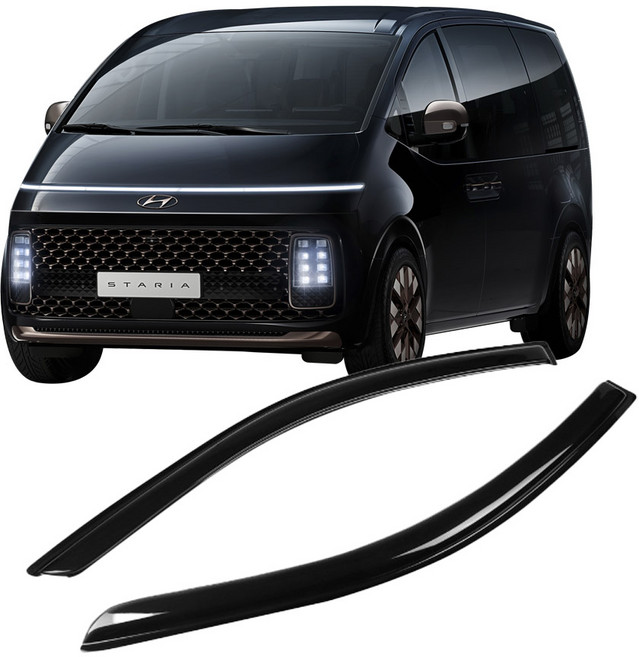 리드홈 스모그 차량용 썬바이저 2p, 스타리아, 투명블랙