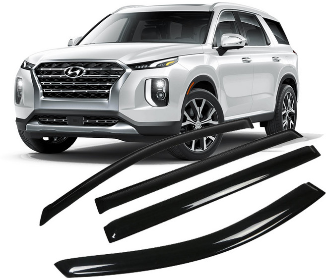 리드홈 스모그 차량용 썬바이저 4p 세트, 팰리세이드, 투명블랙