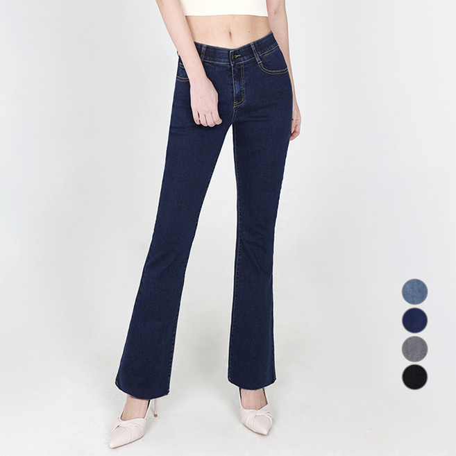 닷이프 여성용 롱/숏 기장 스판좋은 히든밴딩 슬림 부츠컷 청바지