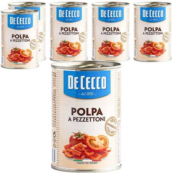 데체코 폴파 페제토니 토마토 통조림, 400g, 6개