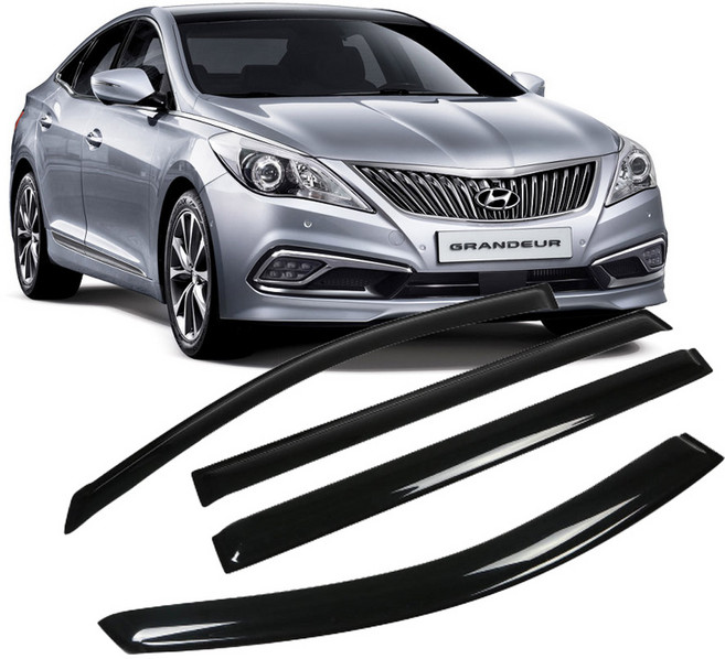 리드홈 스모그 차량용 썬바이저 4p 세트, 현대 그랜져HG(11년01월~16년 11월), 투명블랙