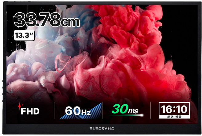 일렉싱크 FHD 서브 덱스 미러링 휴대용 터치 모니터, 33.78cm, S13T