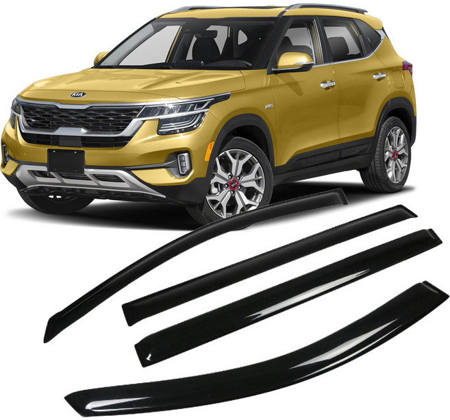 리드홈 스모그 차량용 썬바이저 4p 세트, 셀토스(19년~), 투명블랙