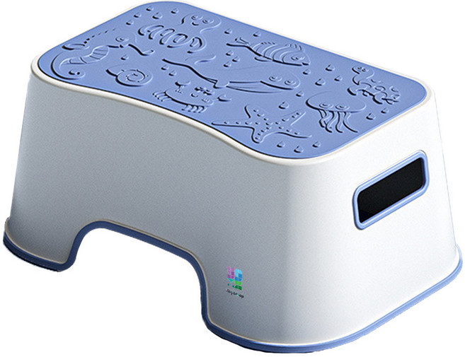 요고모지 다용도 키높이 미끄럼방지 욕실 논슬립 안전 발받침대, 오션 블루, 1개