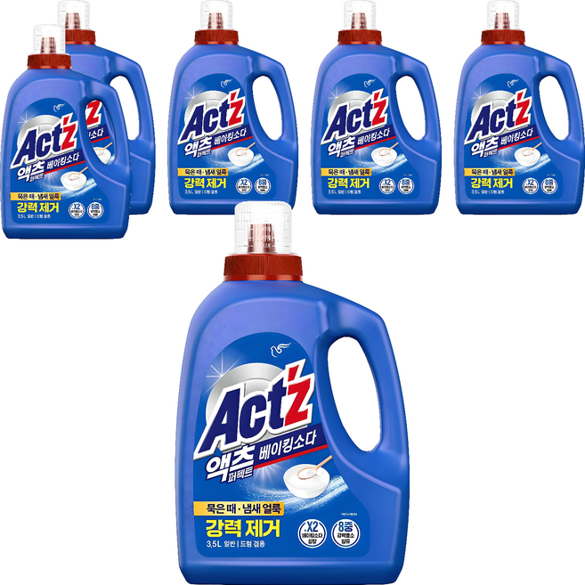 액츠 퍼펙트 베이킹소다 액상세제 본품, 6개, 3.5L