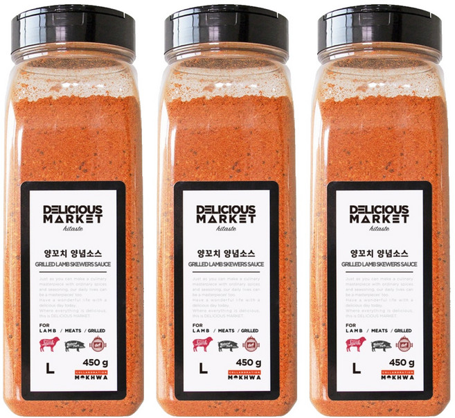딜리셔스마켓 양꼬치 양념 소스, 450g, 3개