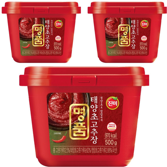 진미 명품 태양초 고추장, 500g, 3개