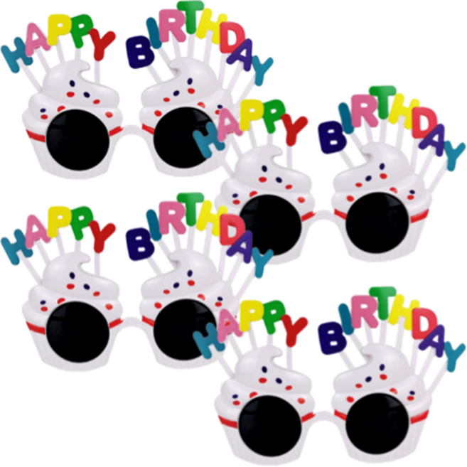 생일파티 머핀 안경, 화이트, 4개