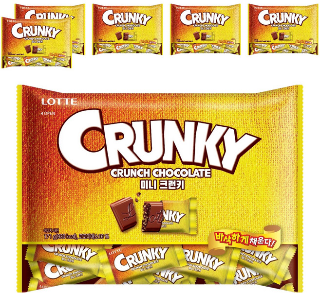 롯데웰푸드 미니 크런키, 171g, 6개