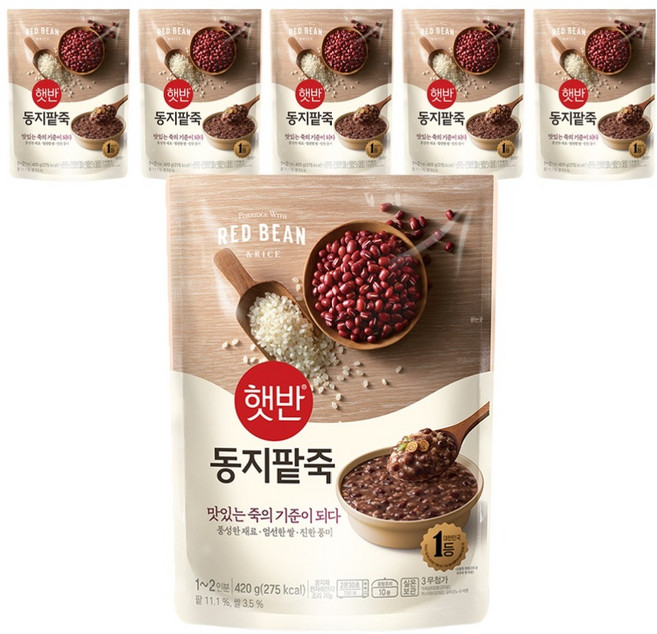 햇반 동지팥죽, 420g, 6개