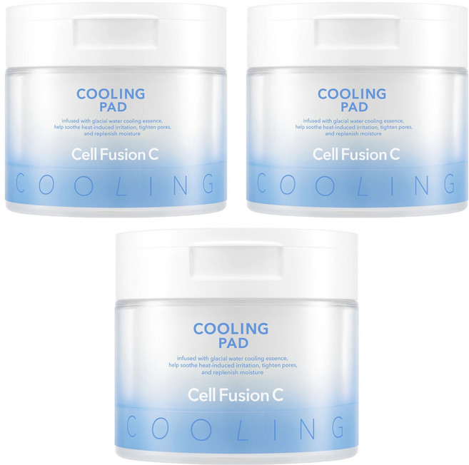Cell Fusion C 台灣公司貨 鎮靜毛孔冰感棉片 180ml, 3個, 70片