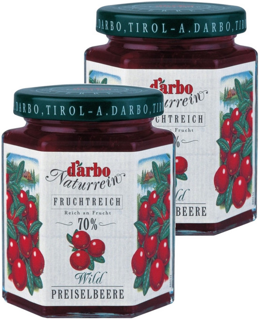 d'arbo 德寶 奧地利70%果肉果醬 越桔, 200g, 2罐