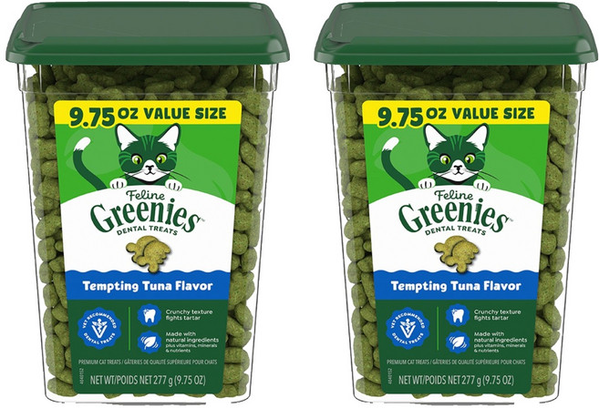 그리니즈 고양이 필라인 스낵, 참치맛, 277g, 2개