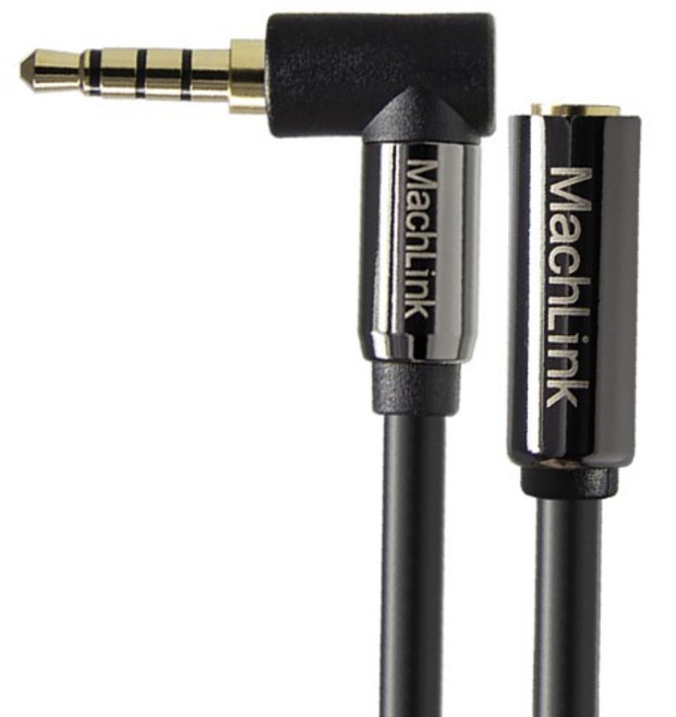 마하링크 4극 스테레오 AUX 꺾임 연장 고급형 오디오 케이블, ML-4EH001 (1m), 혼합색상