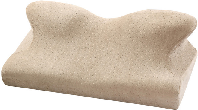 BELLE VIE 護頸釋壓4D全方位蝶形記憶枕, 奶茶咖啡色, 1個