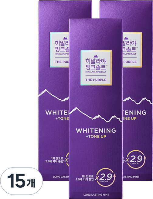 히말라야핑크솔트 더 퍼플 톤업 화이트닝 치약, 100g, 15개