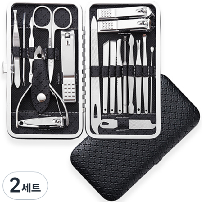 랩앤툴스 손톱깎이 19종 세트, 2세트, 블랙