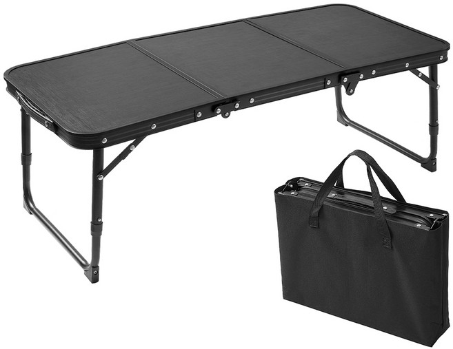 코멧 아웃도어 3폴딩 테이블 + 가방 세트, 블랙