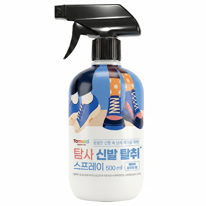 탐사 강력 신발 탈취 스프레이 베이비파우더향, 1개, 500ml