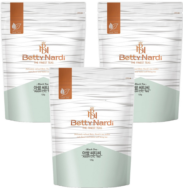 베티나르디 아쌈 씨티씨 티 지퍼백, 125g, 1개입, 3개